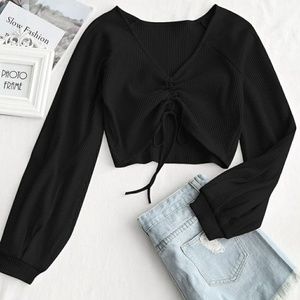 Long sleeve ribbed crop top